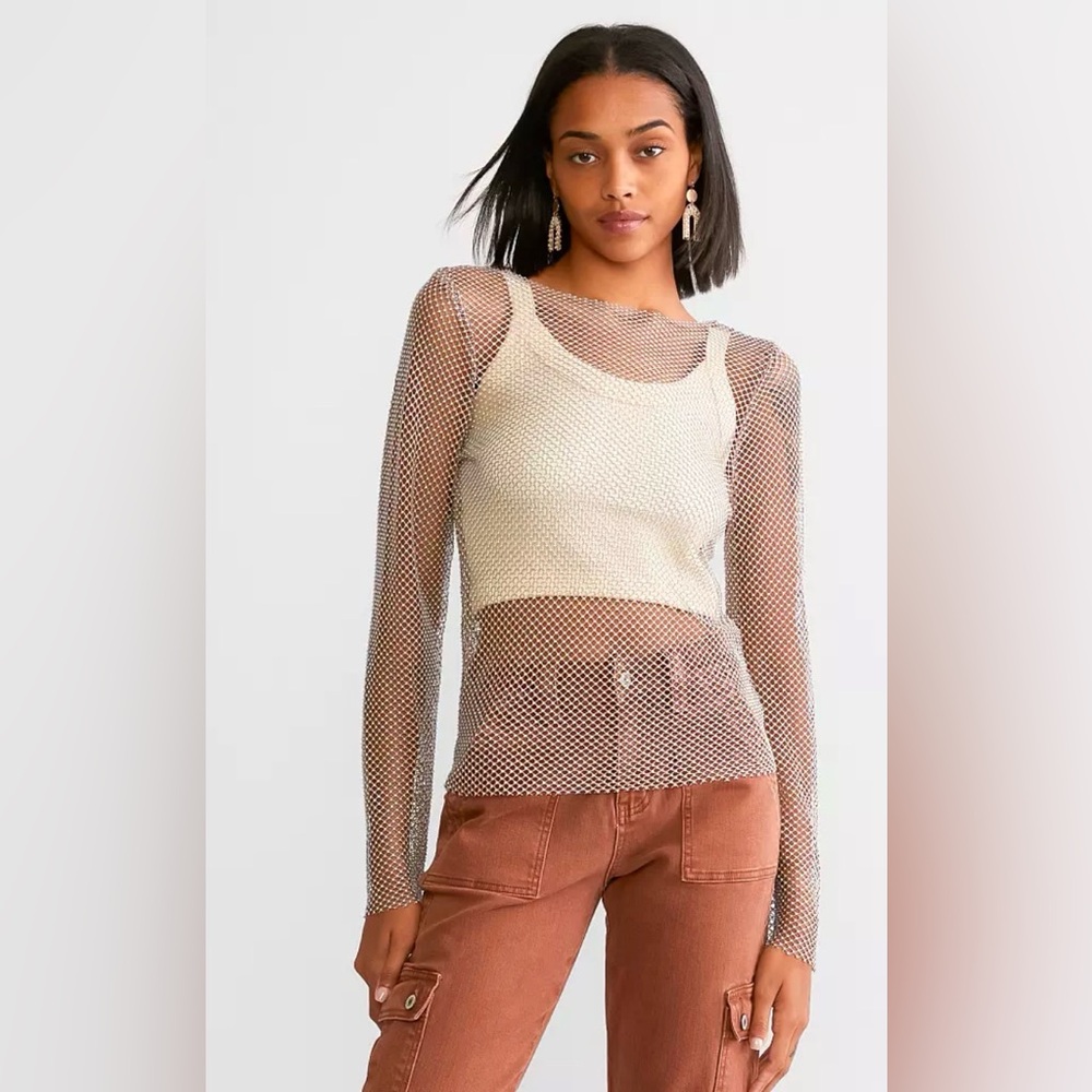 RETROLUXE Rhinestone‎ Mesh Top Size Small New With Tags